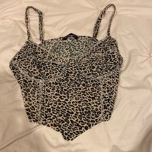 Shein leopard print sleeveless crop top